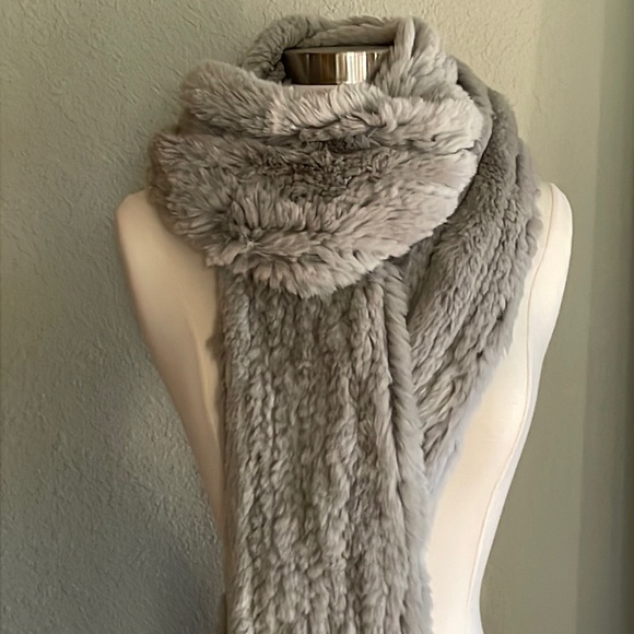 Tory Burch Rabbit Fur Fringe Scarf - Picture 3 of 16